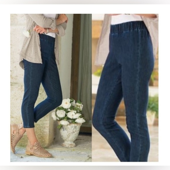 Soft Surroundings Pull on elastic waist metro jeans size S - Picture 1 of 12